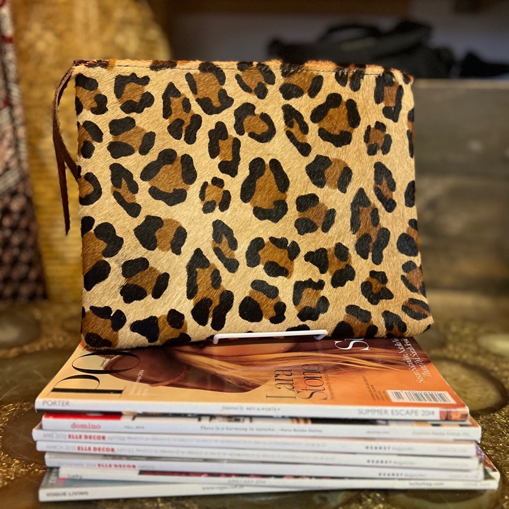 Gorgeous Totem Salvaged Leopard Clutch One Of A Kind Made in California